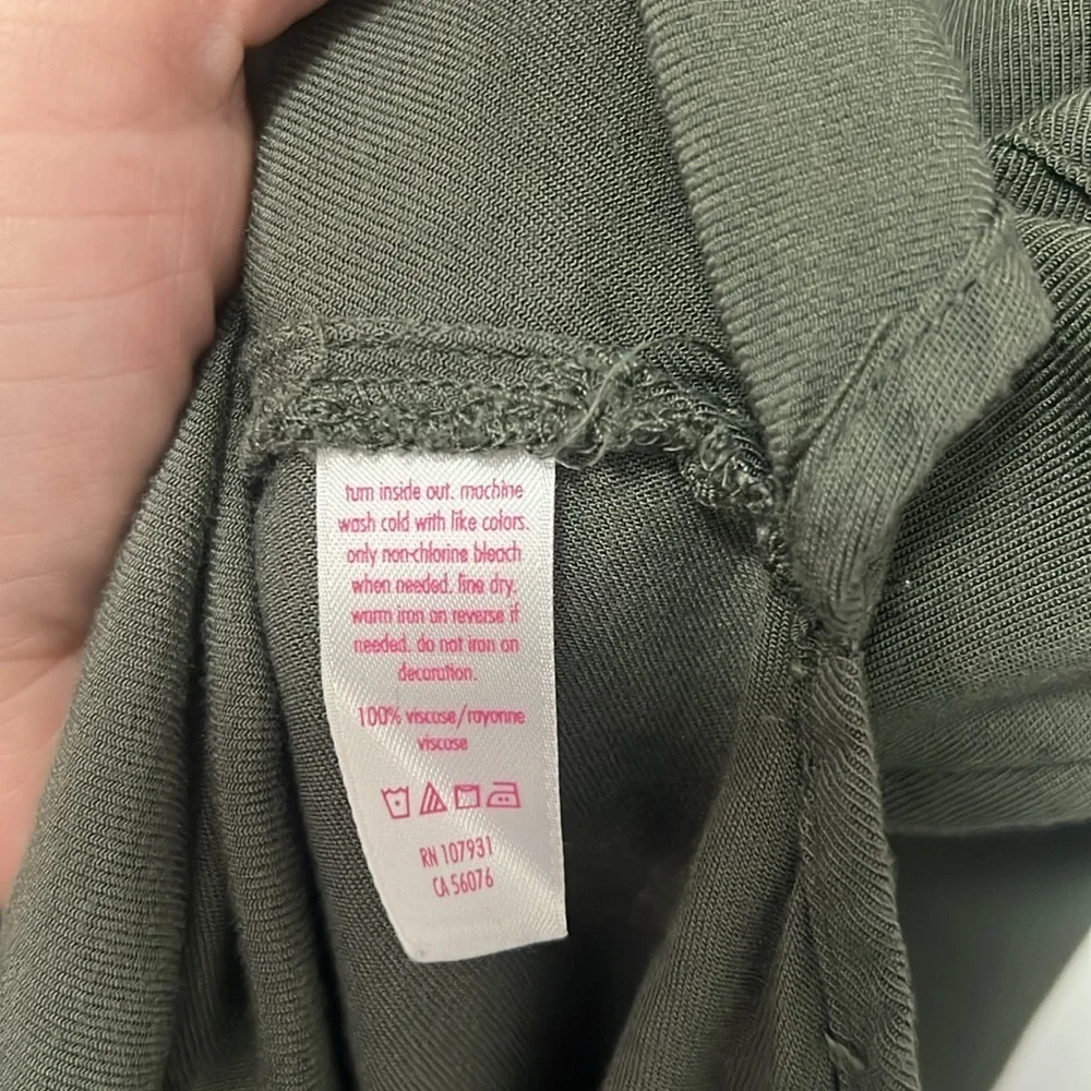 Justice Girls Army Green Long Sleeve Button Down Top size 14/16